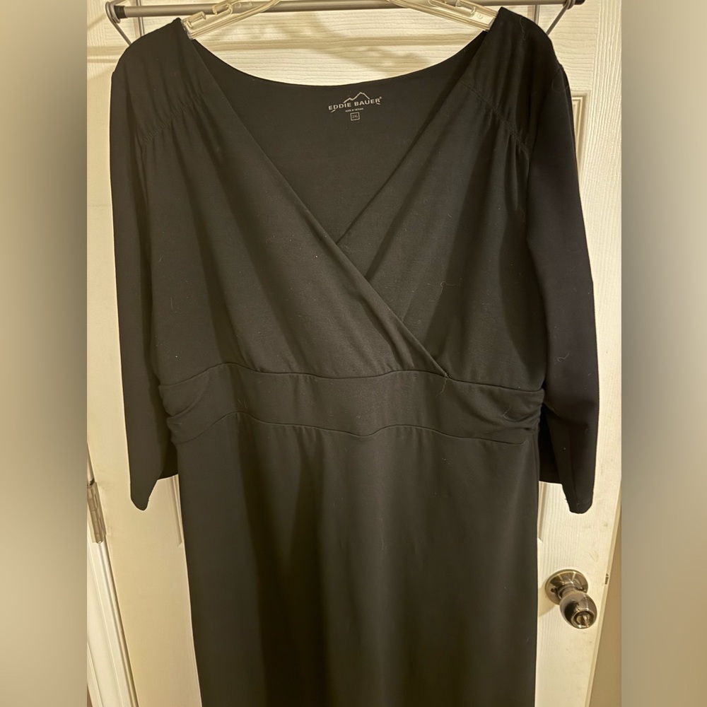 Eddie Bauer slimming black dress.